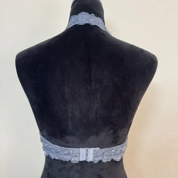 Intimately Free People Bralette Womens Small Gray Lace Halter Stretch Lingerie - Picture 2 of 6